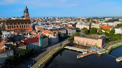 Obraz premium city Europe beautiful top view aerial photography of Wroclaw Poland