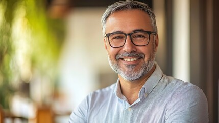 Obraz premium portrait of smiling and friendly looking middle aged attractive businessman