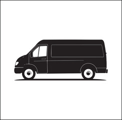 mini Bus silhouette vector Design 