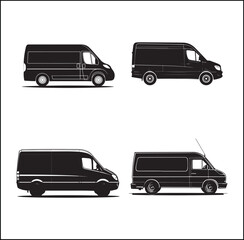 mini Bus silhouette vector Design 