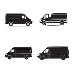 mini Bus silhouette vector Design 