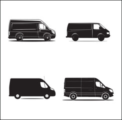 mini Bus silhouette vector Design 