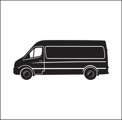 mini Bus silhouette vector Design 