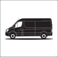 mini Bus silhouette vector Design 