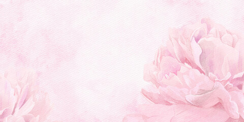 Abstract watercolor wash pastel pink texture with pink flower background