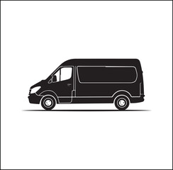 mini Bus silhouette vector Design 