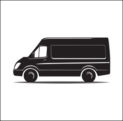 mini Bus silhouette vector Design 