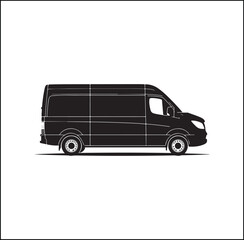 mini Bus silhouette vector Design 