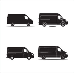 mini Bus silhouette vector Design 