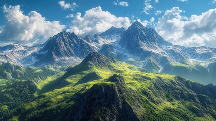 Fototapeta premium A breathtaking mountain landscape with spectacular sky