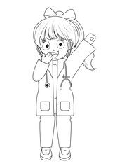 Coloring Little Doctor Cartoon