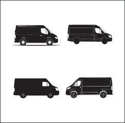 Fototapeta premium mini Bus silhouette vector Design 