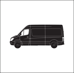 mini Bus silhouette vector Design 