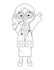 Coloring Little Doctor Cartoon