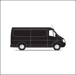 mini Bus silhouette vector Design 