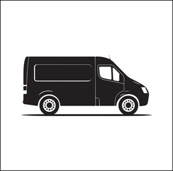 mini Bus silhouette vector Design 