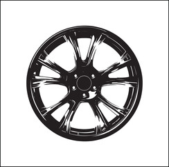 Silhouette wheel of the car Vector 