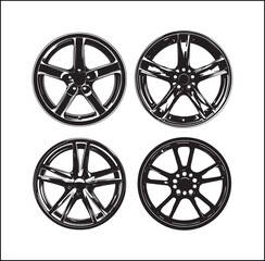Obraz premium Silhouette wheel of the car Vector 
