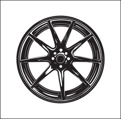 Silhouette wheel of the car Vector 