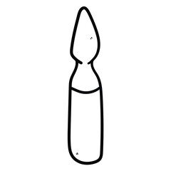 Hand drawn doodle ampoule on white background.