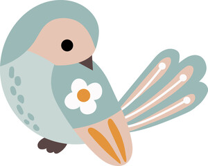 Cute hand drawn fairy bird