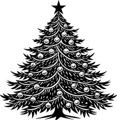 illustration christmas tree vector, christmas tree