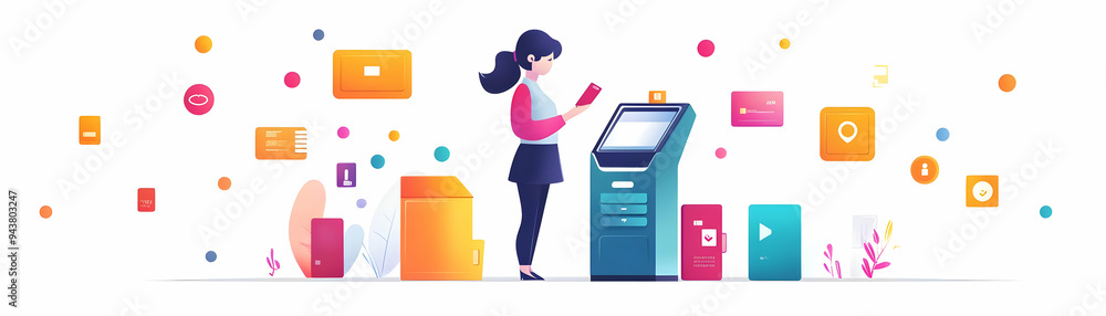 Poster person paying with digital wallet concept as a person paying with a digital wallet on their smartpho