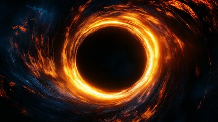 Fiery vortex of energy swirling in a dark space background