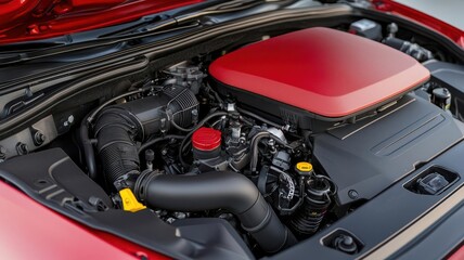 Fototapeta premium High-torque combustion engine with eco-boost technology, balancing fuel efficiency with powerful acceleration, car motor fuel efficiency, eco-boost efficiency