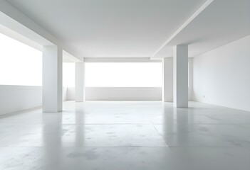 White minimal architecture building background