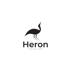 Heron Vector Logo Design, Logo Icon, Symbol, Icon Template