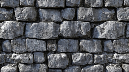 Fototapeta premium Stone masonry, gray textured stones, ancient wall