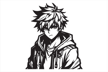 Anime silhouette illustration