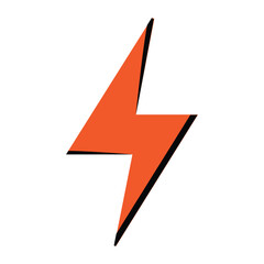Neon lightning flash icon. Lightning Bolt Icons. Neon thunder bolt sign, electrical discharge