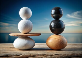 Composition of balanced asymmetry with negative space