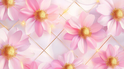 Obraz premium Fresh and elegant little Daisy flower pattern background wallpaper