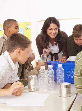 Students and Teacher in Classroom