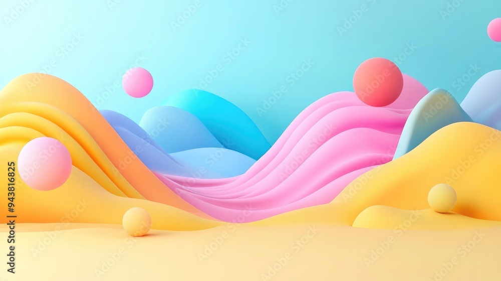 Aufkleber 3d rendering of a simple hand drawn background illustration suitable for websites print materials ba