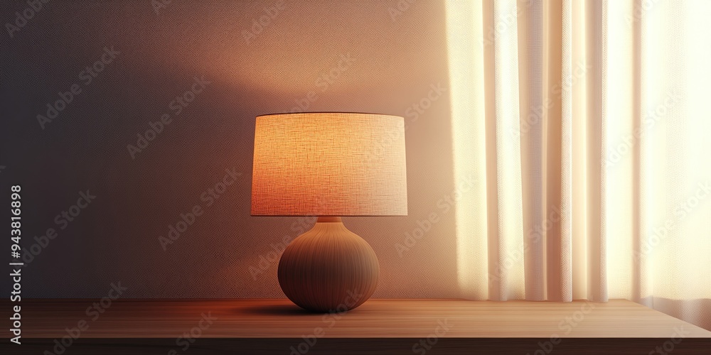 Poster 3d rendering of a table lamp