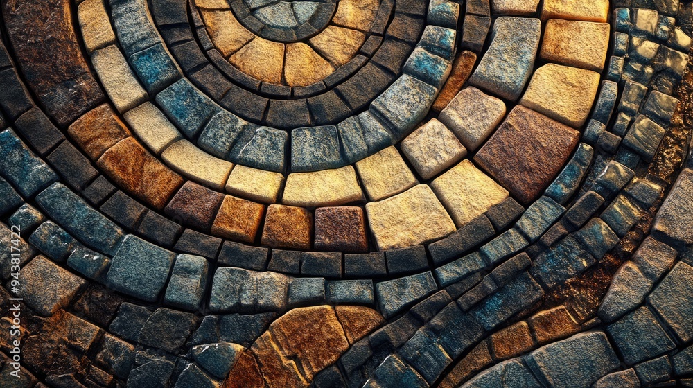 Poster 3d rendering of a ceramic mosaic fragment for use as a background