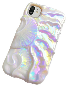 PNG Holographic seashell phone case