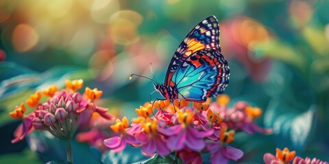 Obraz premium Colorful Butterfly on Flowers
