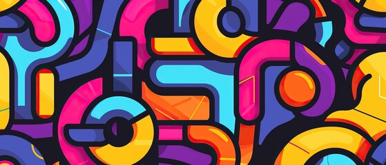 Obraz premium Abstract Colorful Geometric Pattern in Vibrant Hues