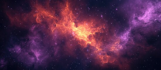 3D cartoon depiction of a gas nebula in outer space