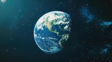 Fototapeta premium Abstract Earth viewed from space in 3D cartoon rendering