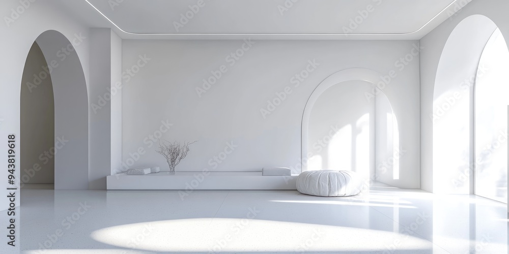 Poster white empty interior with 3d rendering elements