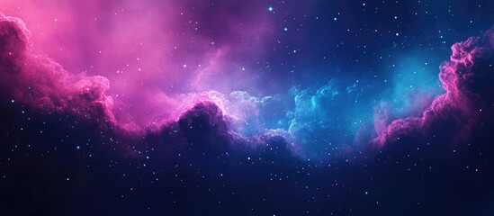 Dark sky blue and purple nebula watercolor background illustration in 3D cartoon rendering