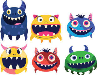 Print Monsters collection cute art 6 characters art