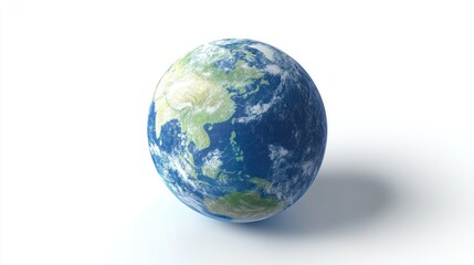 Fototapeta premium Flat Icon of Globe Planet Atmosphere in 3D Cartoon Rendering on White Background