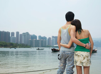 Couple Looking at Skyline